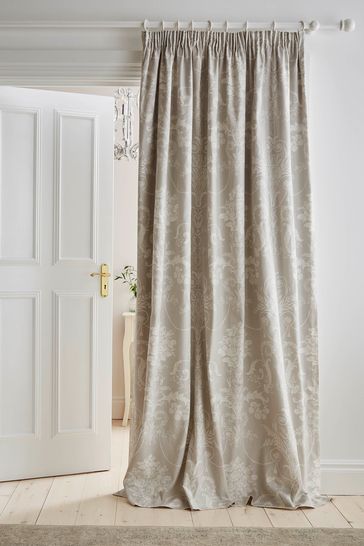 Natural Josette Pencil Pleat Door Door Curtain