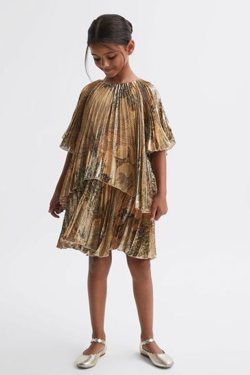 Zara gold metallic dress online