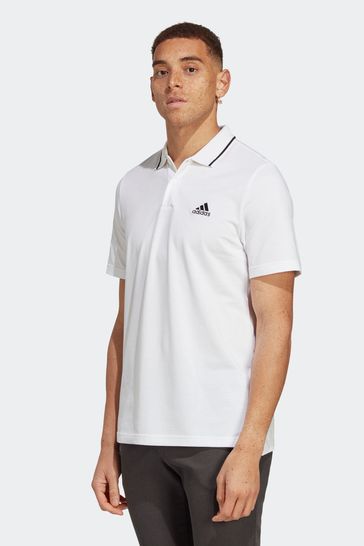 adidas White Small Sportswear Essentials Piqué Logo Polo Shirt