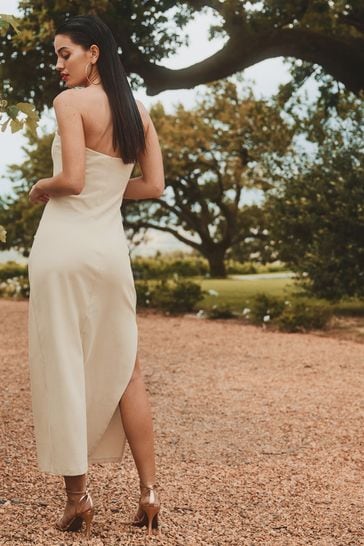 Neutral best sale midi dress