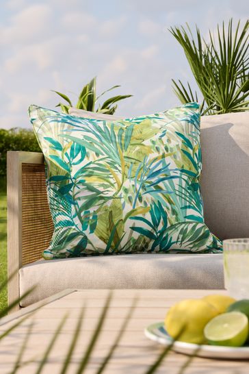 Bright Green Bright Green Tropical Leaf 50 x 50cm Outdoor Cushion