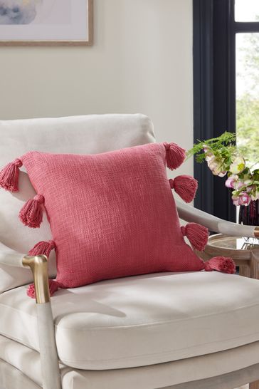 Rose Pink 43 x 43cm Sahara Tassel Cushion