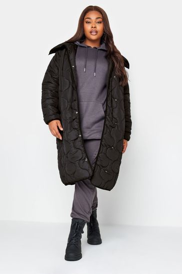 Buy Yours Curve Black Quilted Coat from Next Saudi Arabia