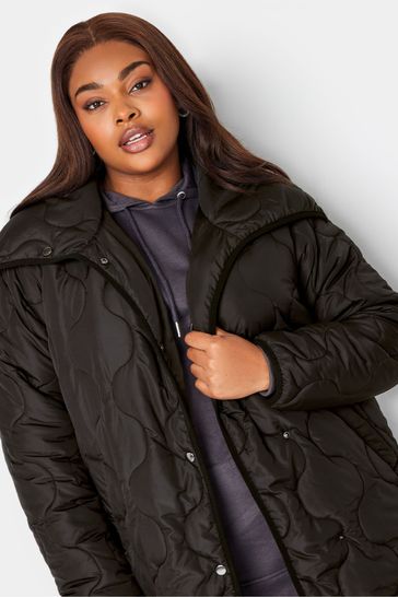 Black hot sale quilted coat