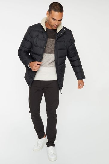 Buy Threadbare Black Showerproof Utility Puffer Jacket from Next