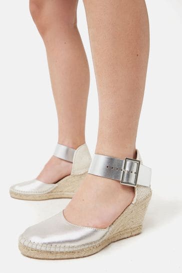 Jigsaw Silver Spanish Wedge Espadrille