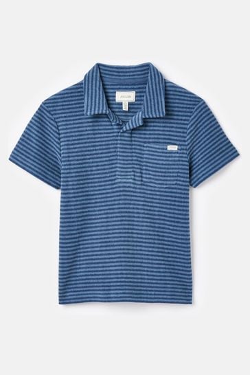 Joules Otto Blue Towelling Polo Shirt