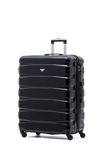 Flight Knight Large Hardcase Lightweight Check In Suitcase With 4 Wheels