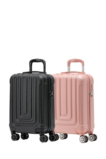 Flight Knight Easy Jet Hard Shell Cabin Carry On Case Suitcase 55x35x20cm Set Of 2