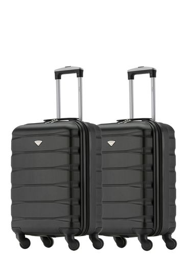 Flight Knight Ryanair Priority 4 Wheel ABS Hard Case Cabin Carry On Suitcase 55x40x20cm  Set Of 2