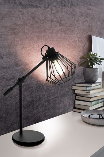 Eglo Black Tabillano Caged Industrial Desk Lamp