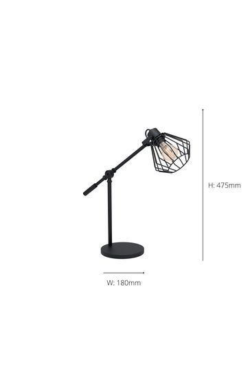 Eglo Black Tabillano Caged Industrial Desk Lamp