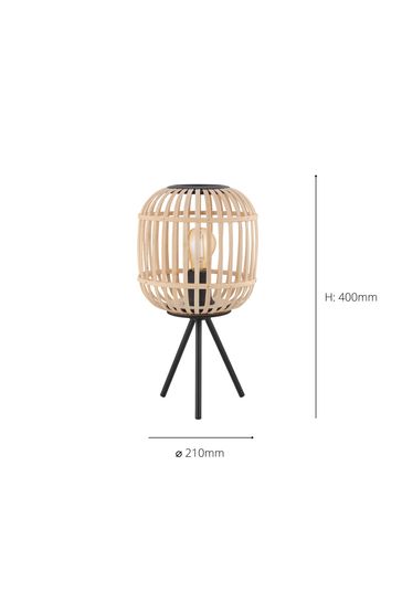 Eglo Black Rattan Bordesley 1 Light Table Lamp