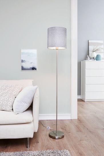 Eglo Grey Pasteri Fabric Floor Lamp