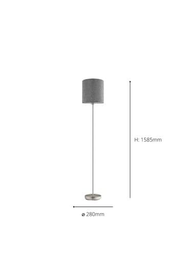 Eglo Grey Pasteri Fabric Floor Lamp