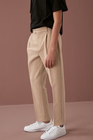 Neutral Pleat Front Trousers (3-16yrs)