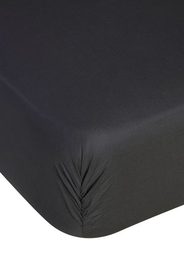 Charcoal Grey Pure Cotton 200 Thread Count Percale Deep Fitted Sheet