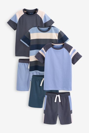 Pack de 3 pijamas cortos azules (3-16 años)