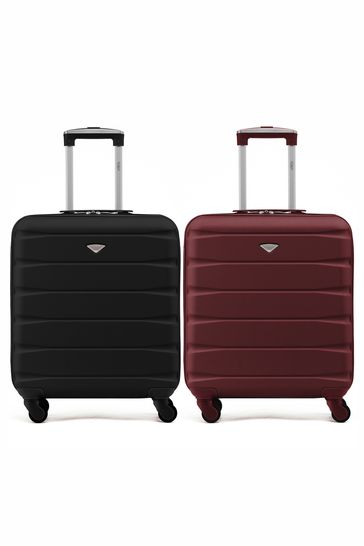 Flight Knight EasyJet Overhead 4 Wheel ABS Hard Case Cabin Carry On Suitcase 56x45x25cm  Set Of 2