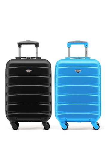 Flight Knight EasyJet Overhead 55x35x20cm Hard Shell Cabin Carry On Case Suitcase Set Of 2