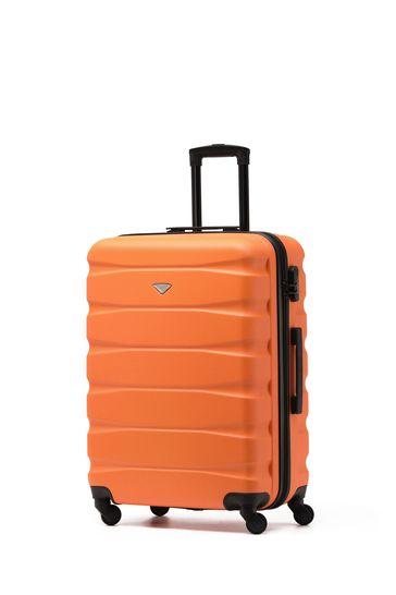 Flight Knight Orange/Black Medium Hardcase Lightweight Check In Suitcase With 4 Wheels