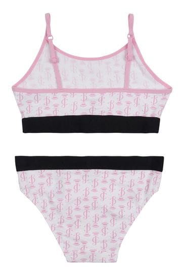Buy Juicy Couture Juicy White/Pink Printed Bralette & Brief Underwear Set  from Next Slovakia