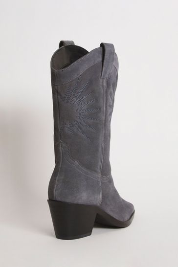 Ladies grey discount suede boots