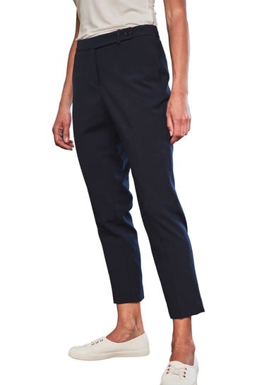 Pure Collection Blue Tailored Ankle Length Trousers