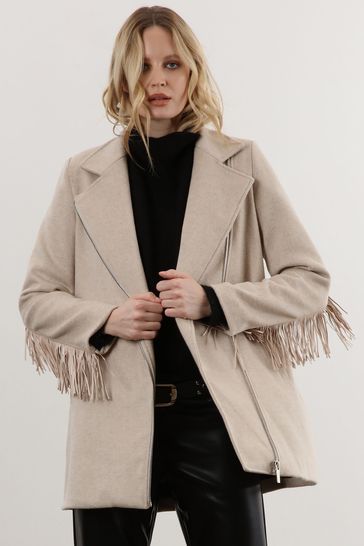 Cream suede coat outlet