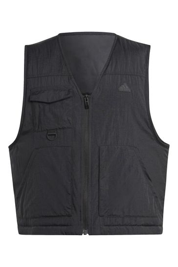 adidas Black Junior City Escape All Purpose Padded Pocket Vest