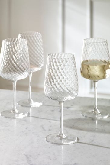 Set of 4 Clear Anais Wine Glasses