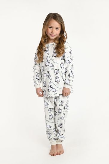 Brand Threads Cream Harry Potter Fleece Pyjama Set