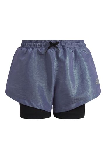 adidas Purple Junior Dance Loose Fit Two-In-One Shorts