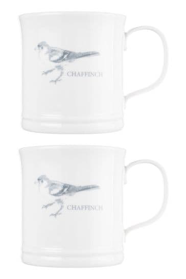 Mary Berry Set of 2 White Chaffinch Garden Mugs