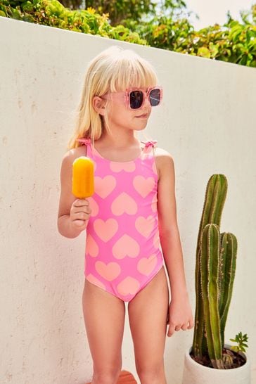 Bright Pink Heart Swimsuit (3mths-16yrs)