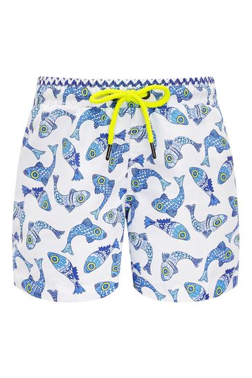 Sunuva Batik Fish Swim White Shorts