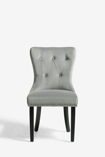 Gray dining chairs online with silver legs