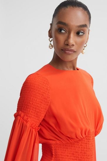 Shirred sales mini dress