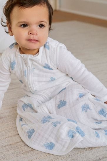 Buy aden anais White Sleeping Bag 1 TOG Organic Cotton Muslin Animal Kingdom from Next Qatar