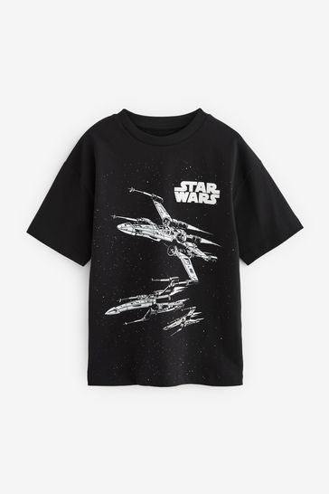 Black Star Wars Licensed Short Sleeve T-Shirt (3-16yrs)