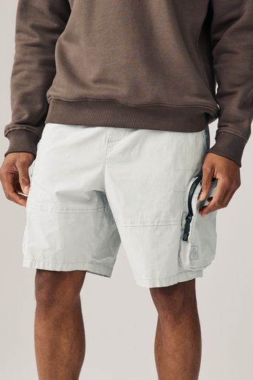 Grey Multi Pocket Cargo Shorts