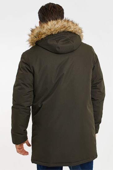 Mens parka with 2025 fur hood uk