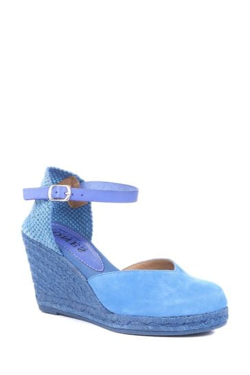Blue wedge outlet shoes uk