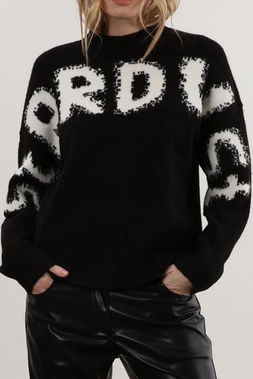 Religion Black Cute Stardust Slogan Crew Neck Jumper
