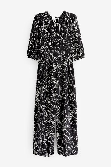 Black and cream jumpsuit top