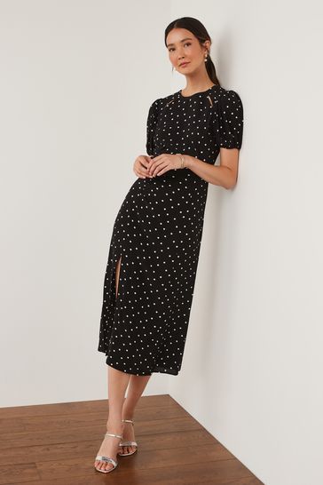 Next black and white spotty dress best sale