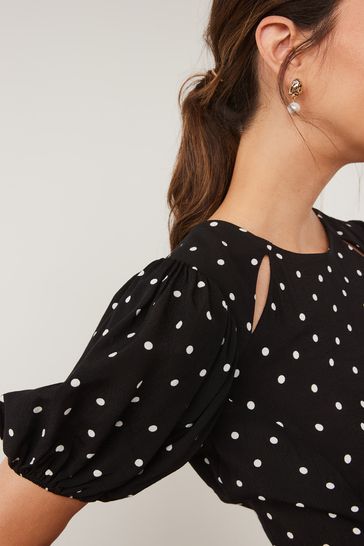Next black and white spotty sales dress