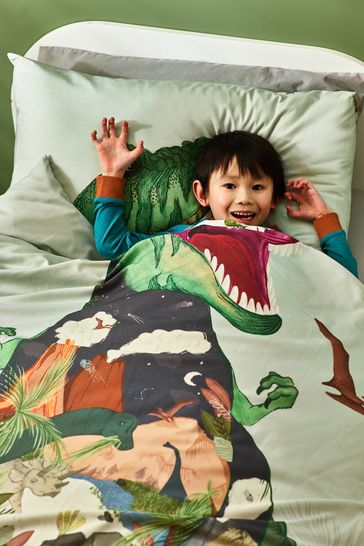 Buy Multi Dinosaur 100 Cotton Duvet Cover and Pillowcase Set from Next Luxembourg