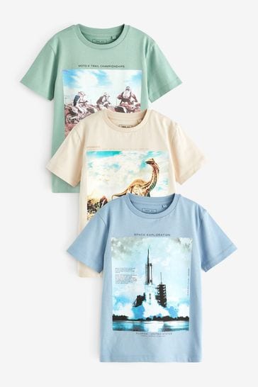 Pastel Short Sleeve Graphic T-Shirts 3 Pack (3-16yrs)