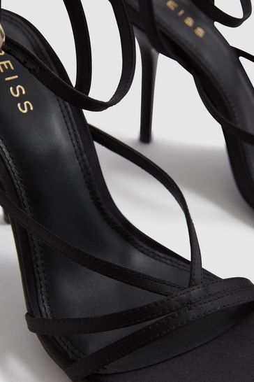 Black strappy on sale high heels